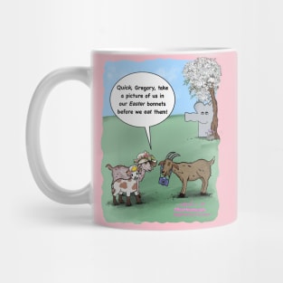 Easter bonnet goats Mug